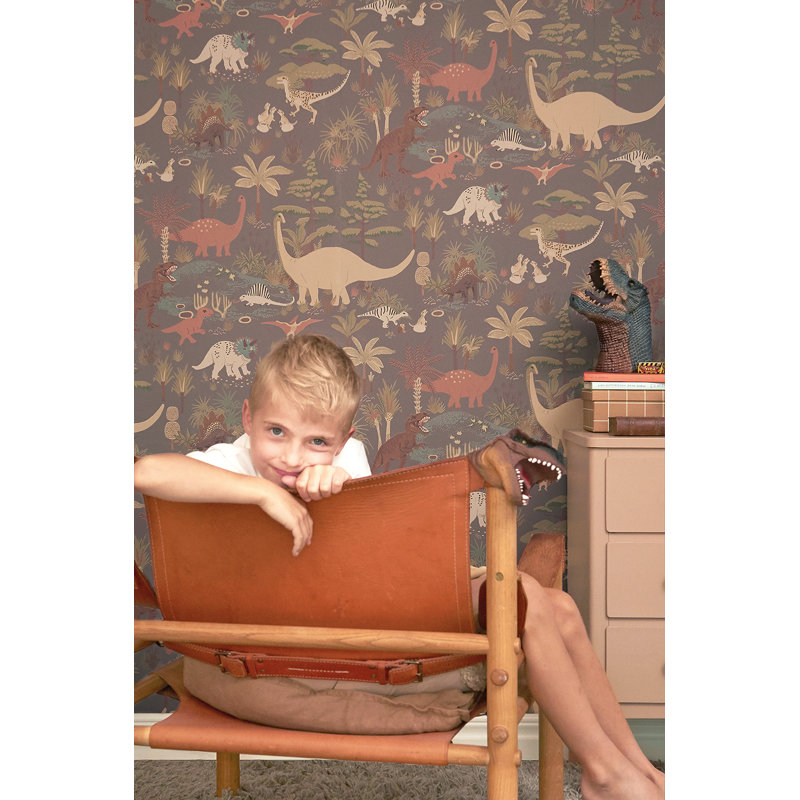 Wallpaper Dinosaur vibes soft, Gray