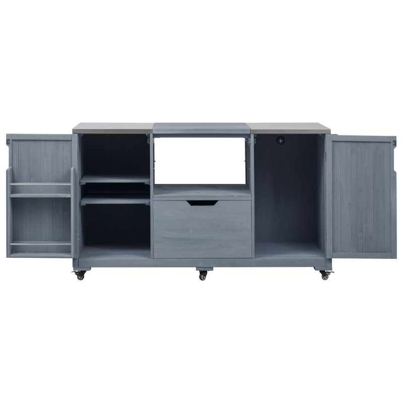 Îlot de cuisine d'extérieur 66,5 po K&K, Bleu