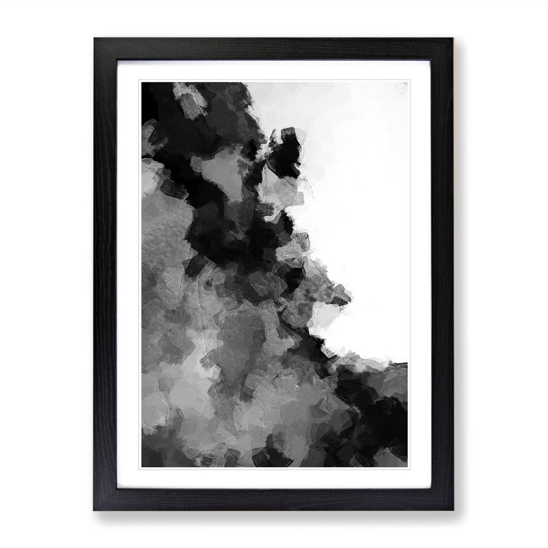 Illusions Of The Moon Abstract - Single Picture Frame Painting, Black, 64cm H x 46cm W x 2cm D