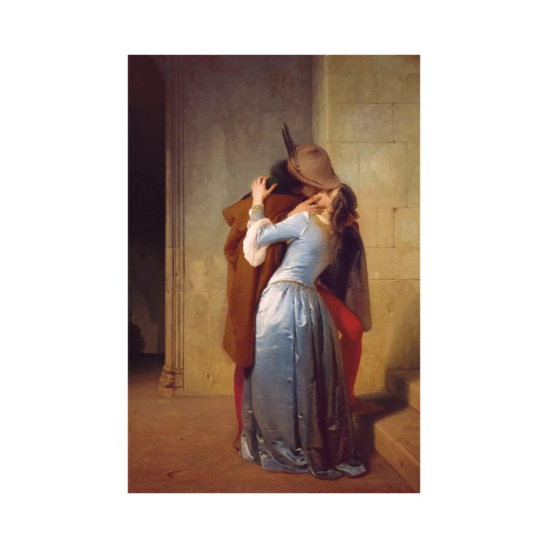 Il Bacio by Francesco Hayez - Wrapped Canvas Painting, 20.32 cm H x 30.48 cm W