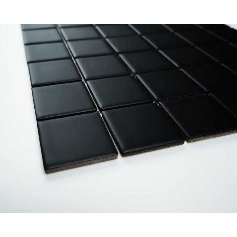 Carreau de mosaïque carré en porcelaine mat 2X2 "(boîte de 10 feuilles), Noir