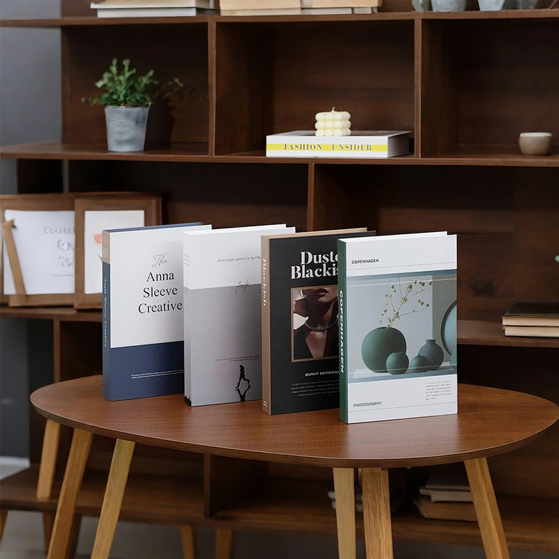 Modern Foldable Decorative Book, Neutral Faux Book with Five Cover Designs for Coffee Table, Bookshelf, Desk and Contemporary Home Decor