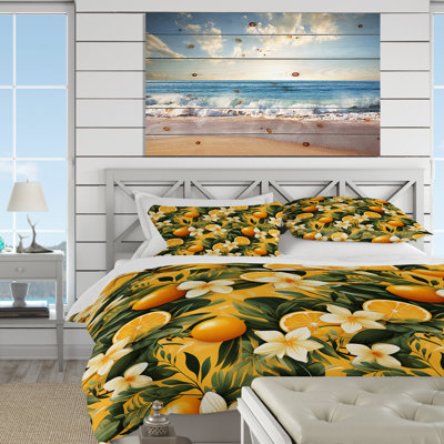 Mango Sunset Tropical Pattern Duvet Cover