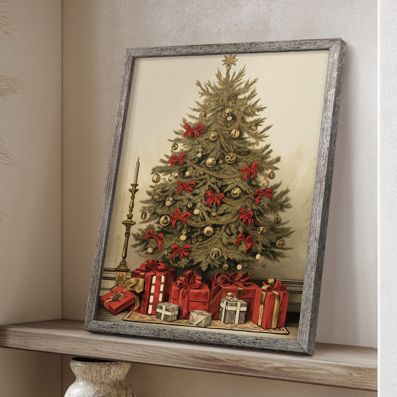 «Christmas Holiday Art CDXCI», reproduction d'art encadrée - bois massif, H 11 po x l 9 po