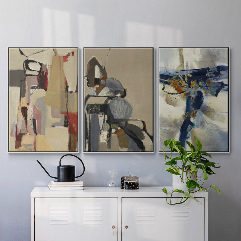 Blast, reproduction sur toile 3 pièces, Cadre blanc, H 36 po x l 72 po x P 2 po