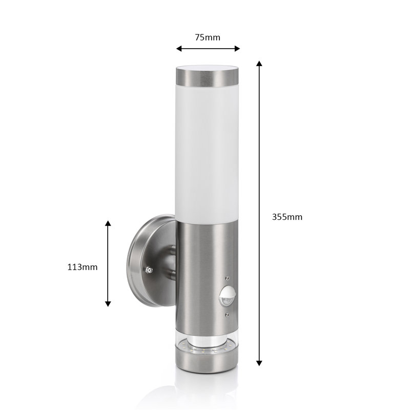 Fye Brushed Chrome 35.5cm H Outdoor Armed Sconce