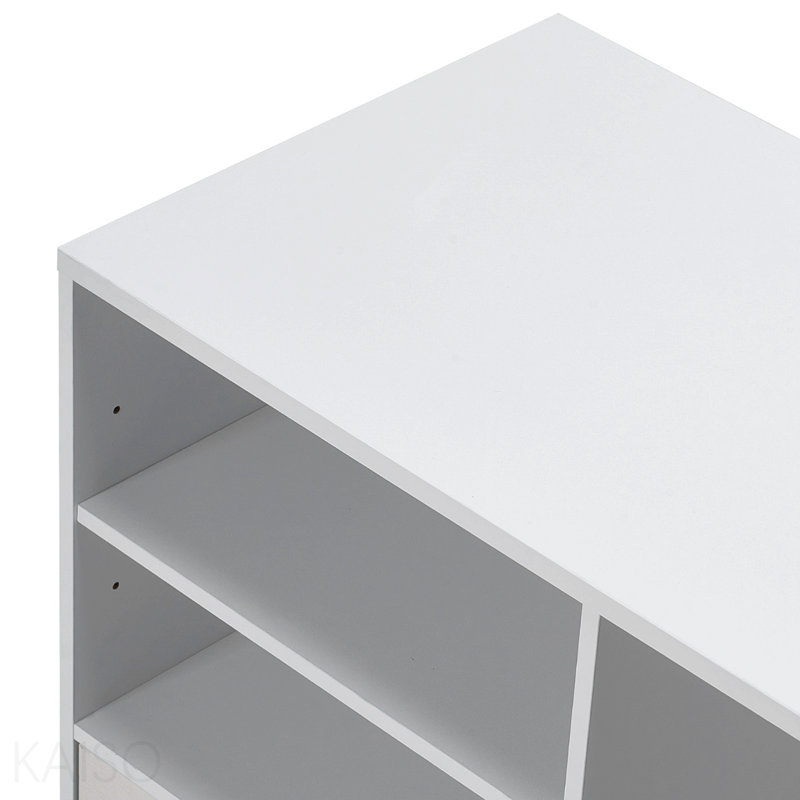 2 Drawer Wooden File Cabinet, Mobile Filing Cabinet With Open Shelves, Lockable Lateral Rolling File Storage With Adjustable Shelves, Free Standing Printer Stand For Home Office School, White