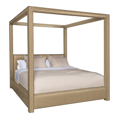 Eastwood King Upholstered Low Profile Four Poster Bed