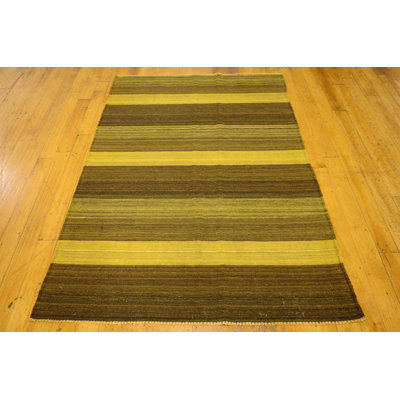 Tapis intérieur de la laine 4 pi 2 po x 5 pi 11 po one-of-kind à la main noué la new age Warminster