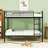 Twin Over Twin Metal Bunk Bed With Ladder & Guardrails, Noise-Free Design-1786489156