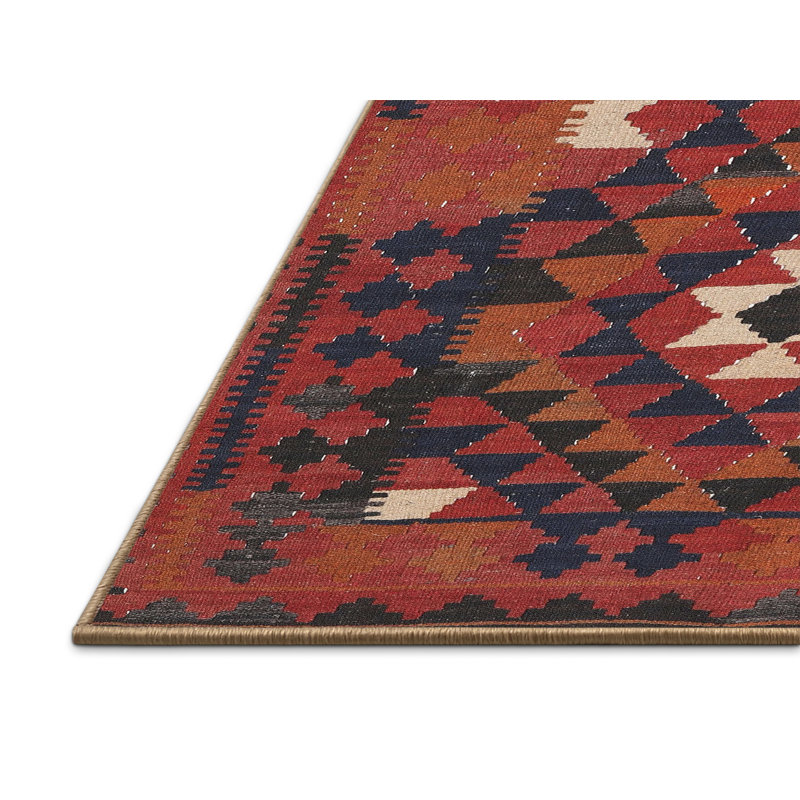 Tapis orange / noir Letcher, Rectangle 5 pi x 8 pi