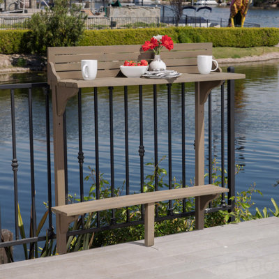 Outdoor Acacia Wood Balcony Patio Bar Table