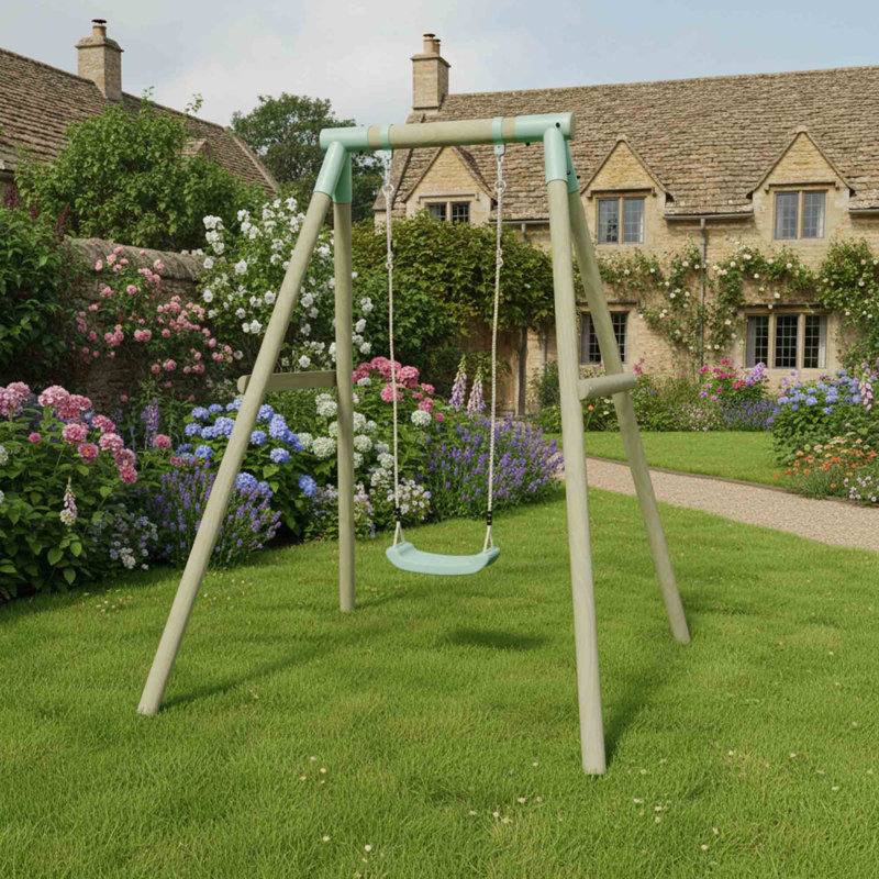 Mercia Wooden Round Pole Single Swing