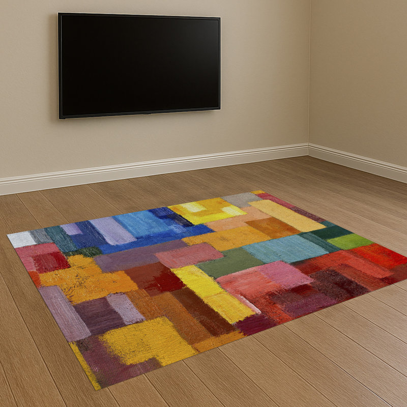 Geometric Area Rug, Runner 70 x 140 cm