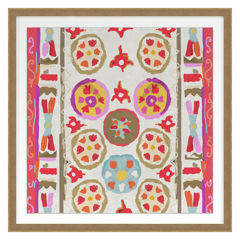 Tribal Cream by Gibson, Dana, Oak Single Picture Framed