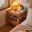 Solid Wood End Table For Living Room, Sofa Side Table, Bedside Nightstand, Coffee Table With Storage Shelf For Home Office And Balcony