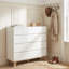 Commode blanche 8 tiroirs, commode haute minimaliste pour le salon de la chambre à coucher