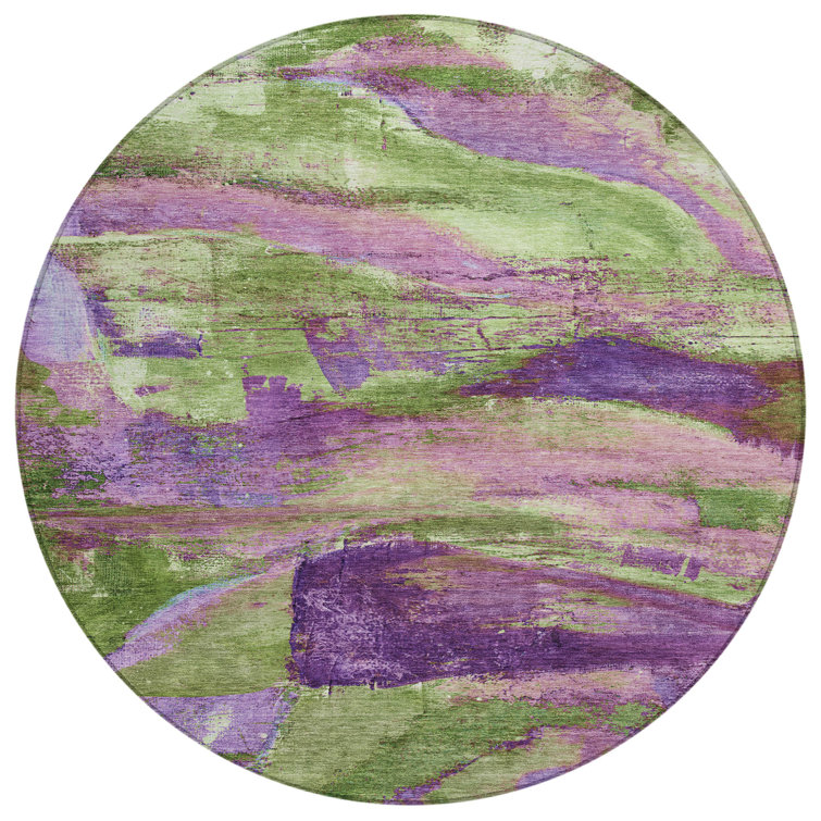 Machine Washable Indoor/Outdoor Xhevrie Purple Rug