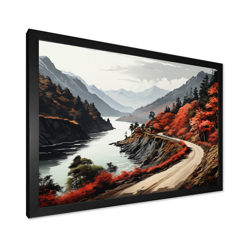 Endless River Journey Through Mountain II, Cadre simple noir, H 34 po x l 44 po x P 1,5 po