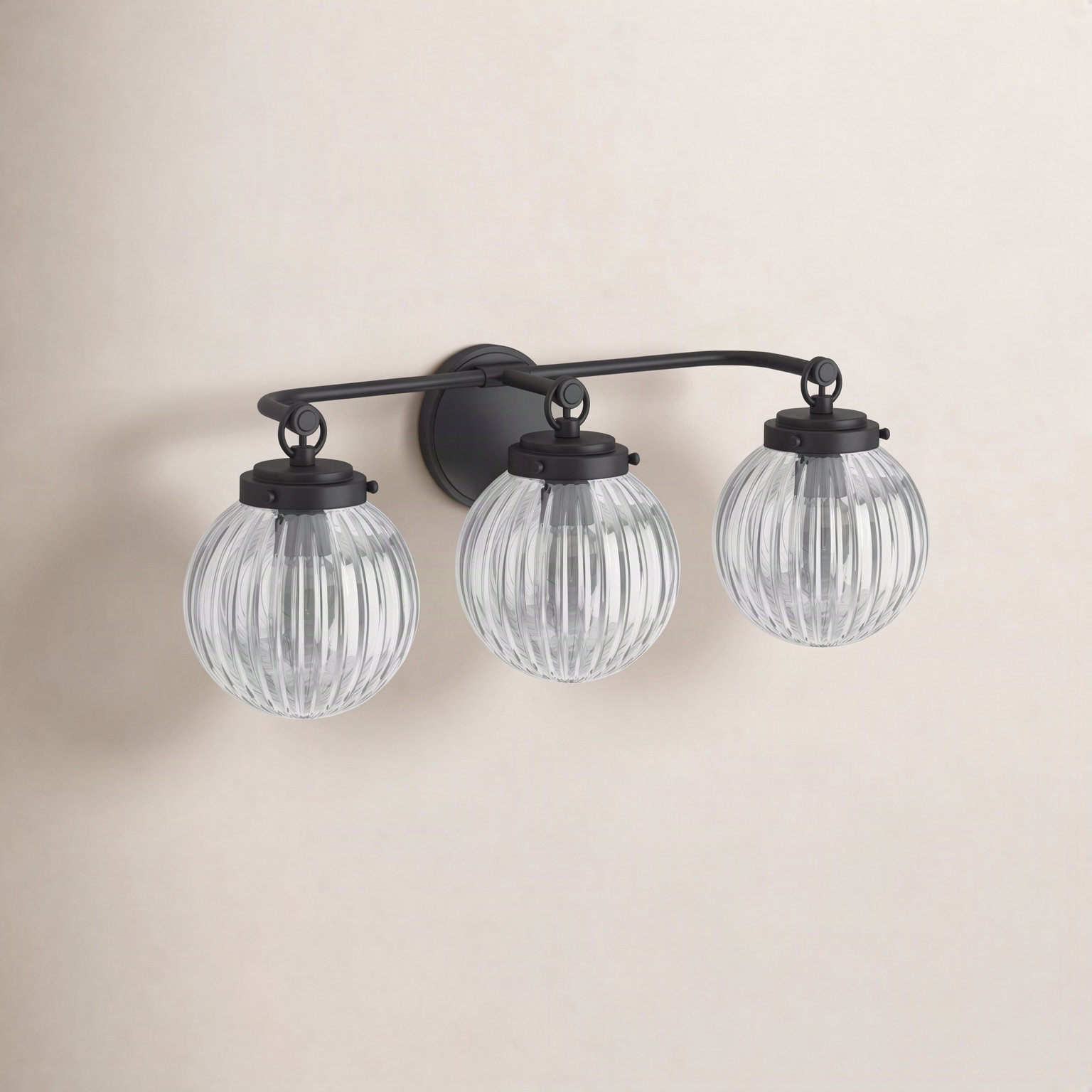 Embra 3-Light Armed Sconce, Matte Black