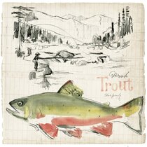 Trout Journal IV by Jennifer Paxton Parker - Wrapped Canvas Painting Loon Peak Size: 12 H x 12 W x 1.25 D