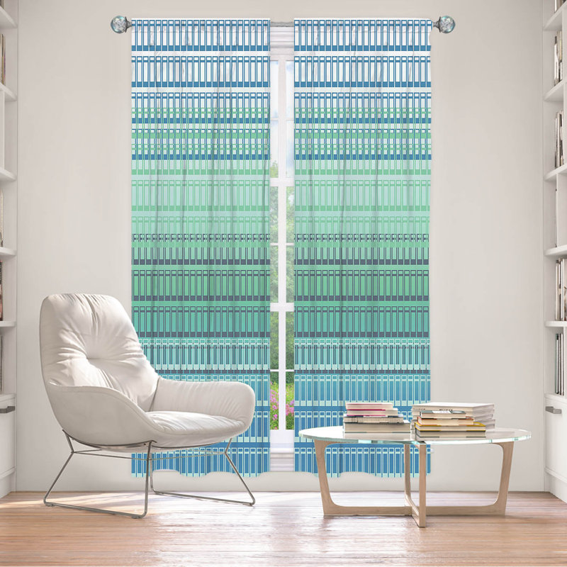 Paire de rideaux obscurcissant en polyester Wakisha, L 20 po x H 82 po, Menthe, turquoise