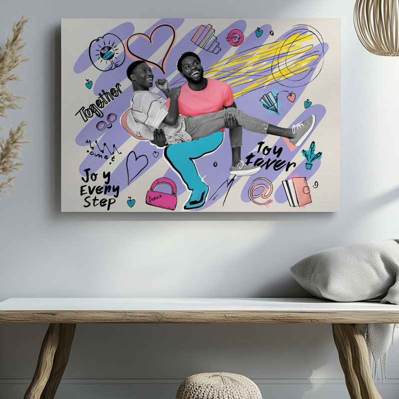 Reproduction d'art sur toile, "collage", H 9 po x l 12 po