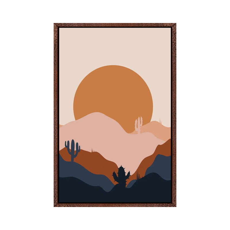 Desert Flow - Print on Canvas, 66.04 cm H x 45.72 cm W, Classic Brown Wood Framed