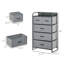 Commode à 5 tiroirs, commode en tissu, rangement à 4 niveaux pour vestibule de chambre à coucher, unité de tour avec plateau en bois, gris