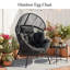 Fauteuil à œufs en osier avec coussin épais Wooley-713714293-713714292