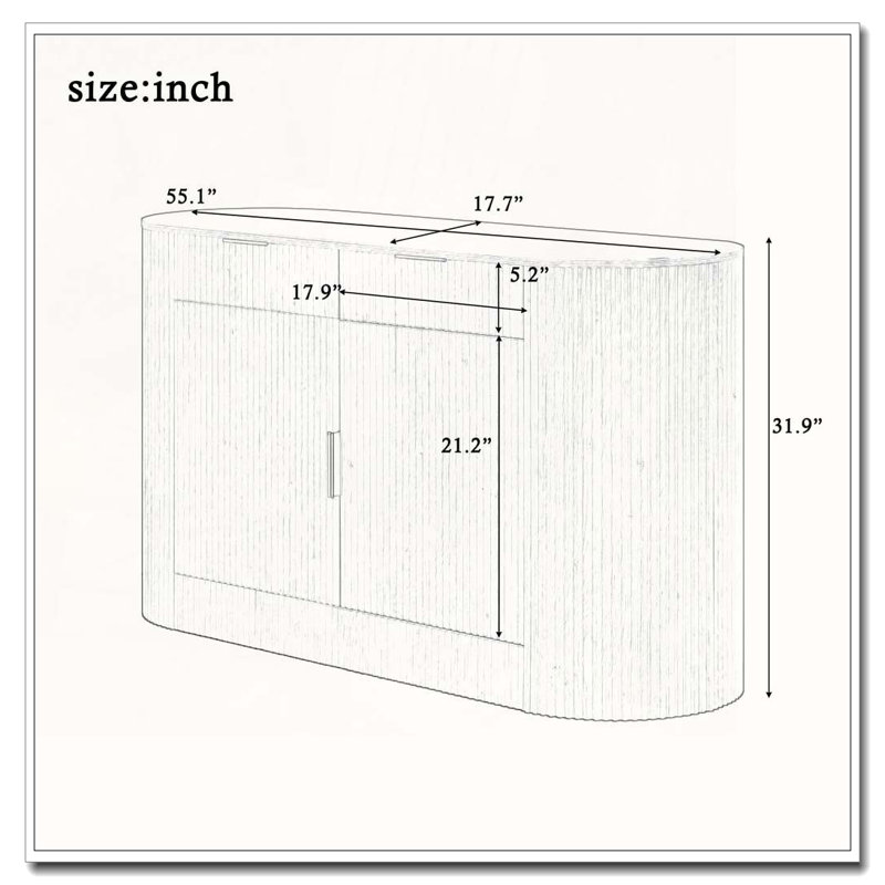 Armoire de rangement moderne 55,1 "avec 2 portes et 2 tiroirs, Noir
