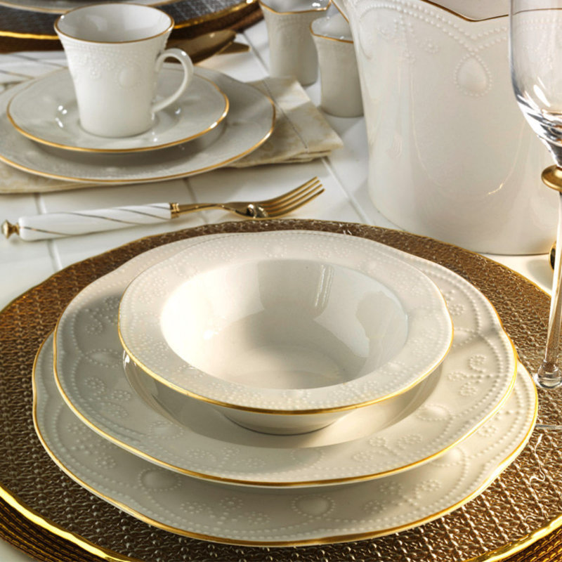 Porcelain China Dinnerware Set 81 Piece - Service for 12