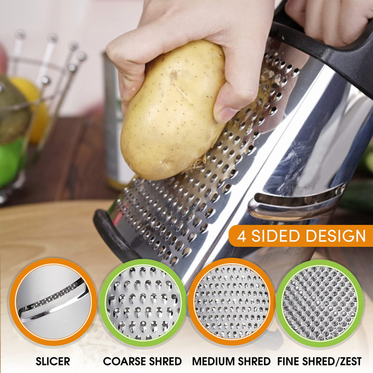 ColorLife Box Grater Set Of 5, 4-Sided Stainless Steel Cheese Grater With  Y-Peeler, Cleaning Brush And Storage Container For Parmesan Cheese, Ginger,  Lemon, Nutmeg, Chocolate, Vegetables And Fruit