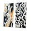 Motif de labyrinthe noir et blanc - ensemble de 3 reproductions d'art abstrait en métal-1952201517
