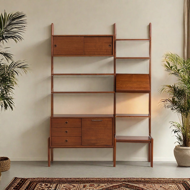 American Style All Solid Wood Premium Bookcase, (7 Shelves) 66.93"H x 48.43"W x 13.78"D