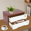Boîte de rangement de bureau en bois à 2 niveaux avec tiroirs verrouillables, noyer, blanc-309370311