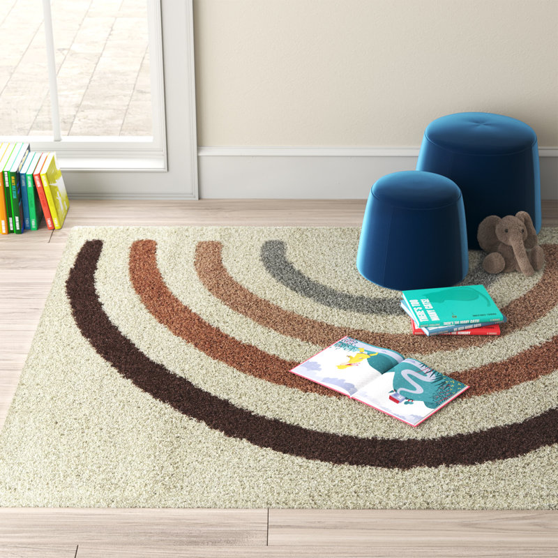 Tapis à poils longs Aldiana, Rectangle 7 pi 10 po x 10 pi, Ivoire ivoire