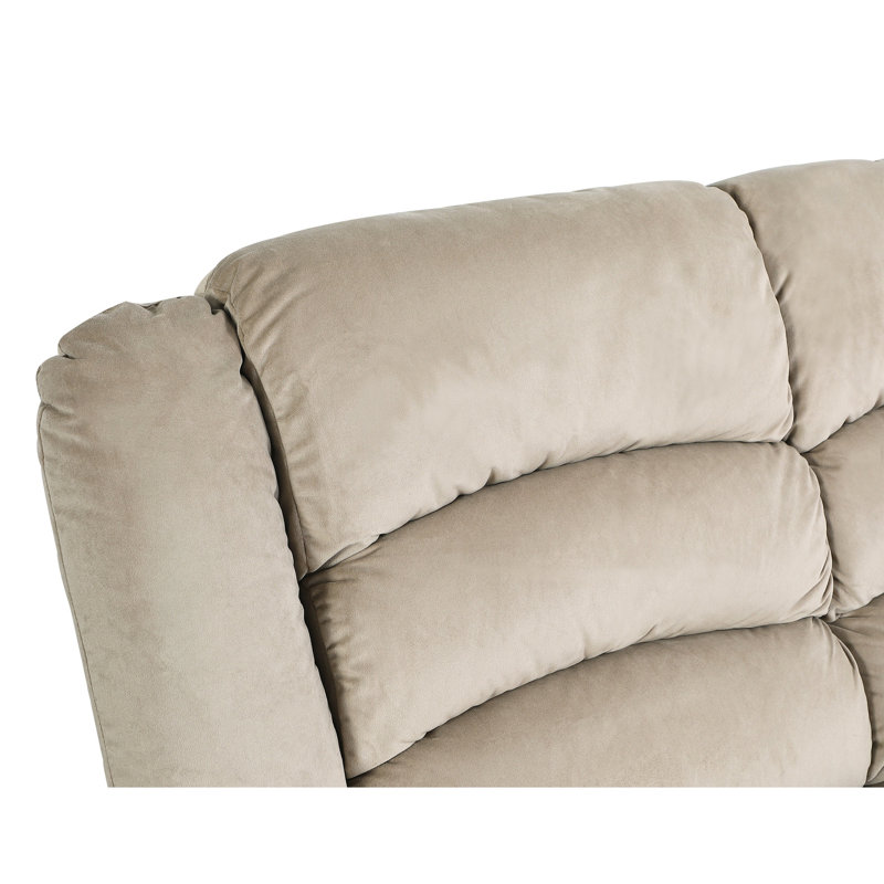 Revêtement de style transitionnel avec support lombaire, tissu en microfibre, cadre renforcé en bois dur séché au four, structure à 8 ressorts à arc, base en acier inoxydable, rembourrage en mousse enveloppée