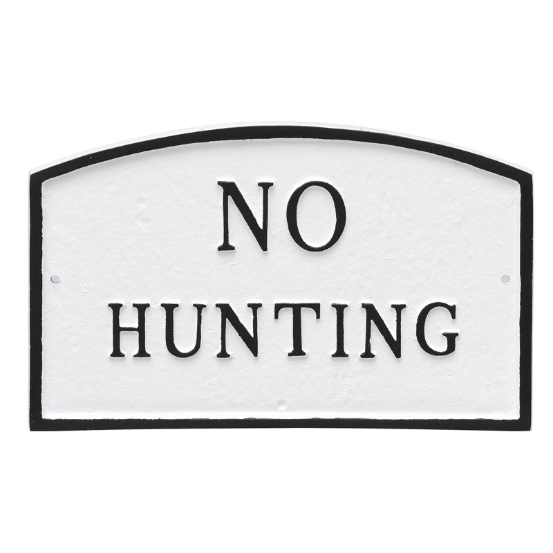 Plaque de jardin sans relevé de chasse, Blanc / Noir, H 10 po x l 15 po x P 0,25 po