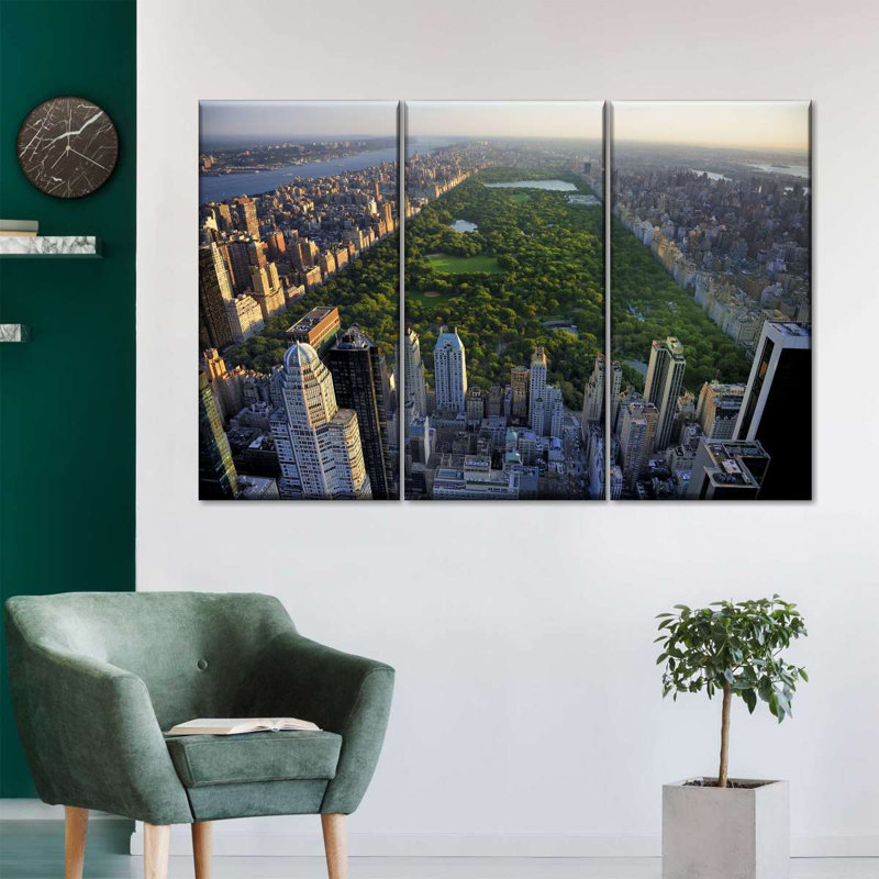 Central Park - Ensemble de 3 toiles tendues, H 24 po x l 38 po x P 1,25 po