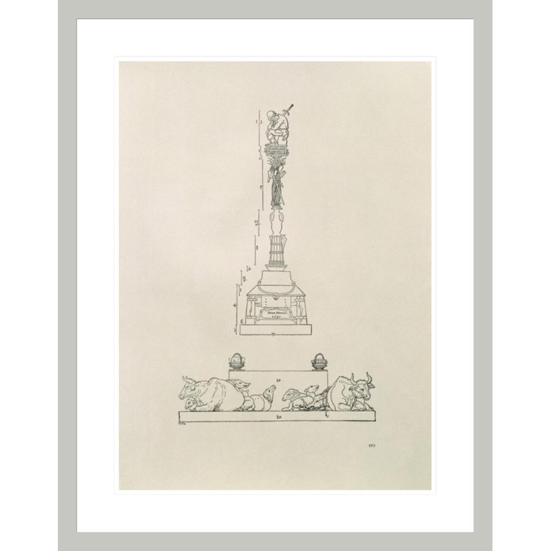 Monument commémorant la «Victoire sur les paysans» d'après le «Manuel de mesure» par Albrecht Dürer, impression giclée sur cadre