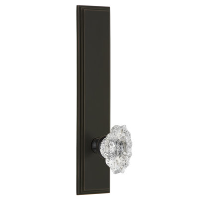 Grandeur Carré Tall Plate Single Dummy with Biarritz Door Knob