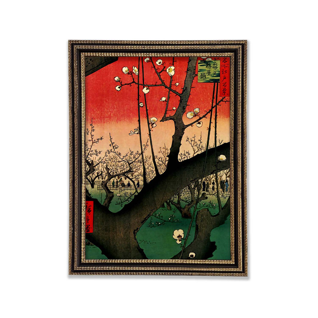 Hiroshige Blühende Bäume - Einzelner Bilderrahmen Kunstdrucke