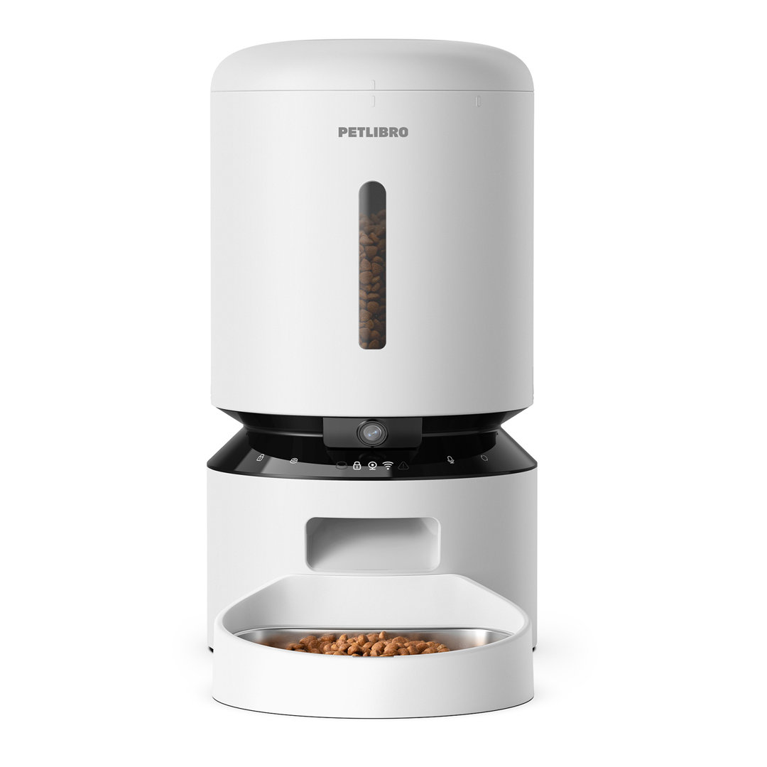 Petlibro Granary WIFI Automatic Cat & Dog Feeder with Camera + 3 Pet Food Desiccant Bags, White, 5-L PETLIBRO