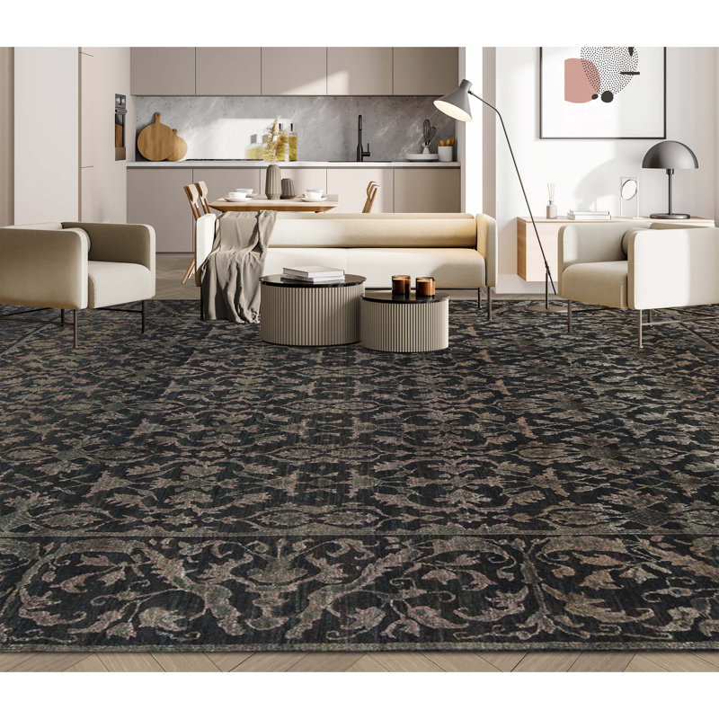 Cotton Oriental Area Rug in Brown