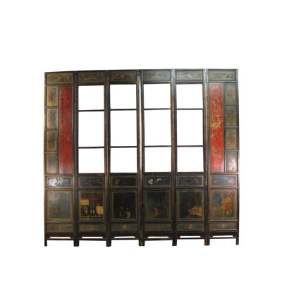 Asian Classic 130'' x 120'' Mirrored Wood Screen Doors