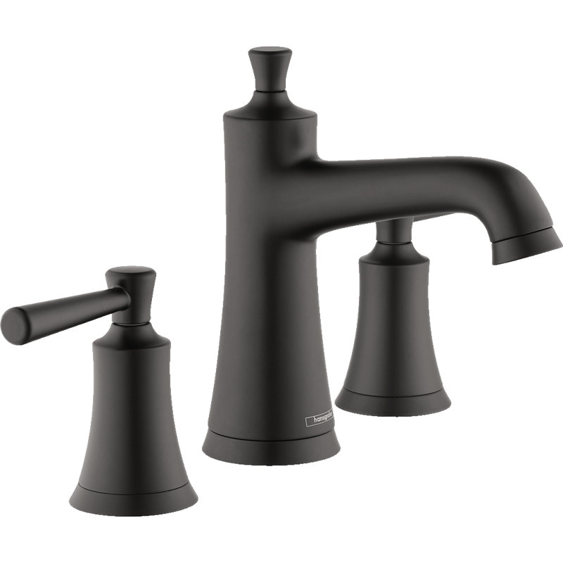 Joleena Widespread Bathroom Faucet with Drain Assembly, Matte Black