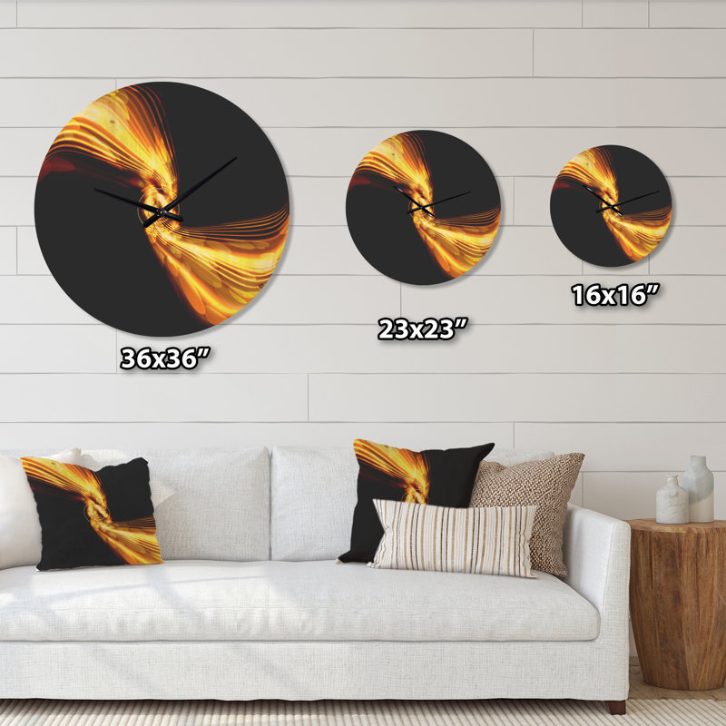 Horloge murale lignes et cercles lumineux, Grand