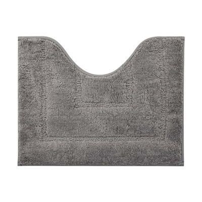  Toilet Rugs U-Shaped, Ultra Soft Absorbent Toilet Bath Mat, Non-Slip, Thick, Machine Washable Rug for Bathroom Toilet, 20 X 16 Inches, Gray