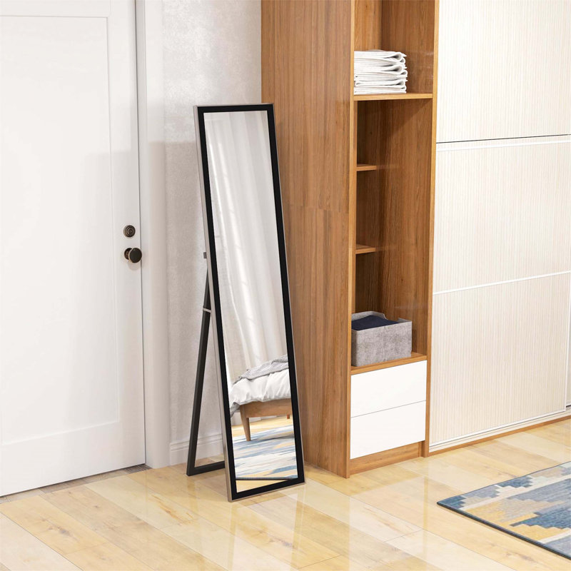 Demetrias Rectangle Floor Mirror, Black